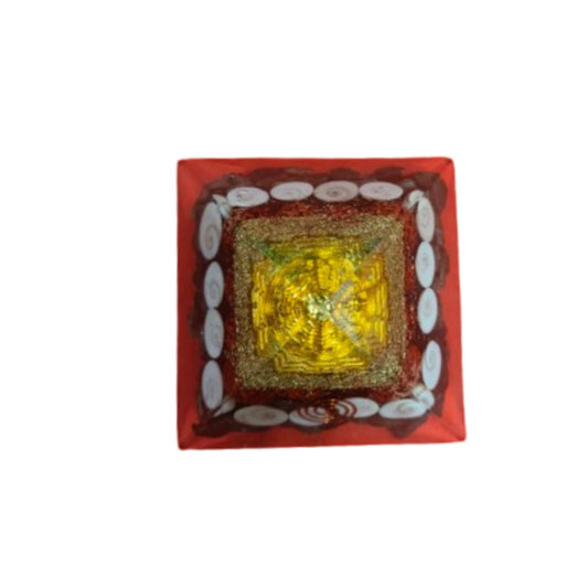 Shri yantra pyramid with pyrite